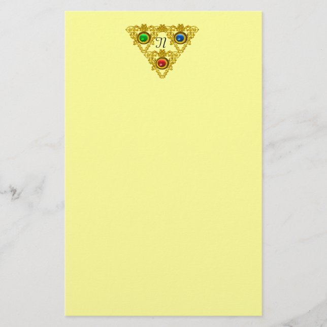 Papeterie MAGIQUE ELFIQUE TALISMAN /OR TRIANGLE Jaune (Devant)