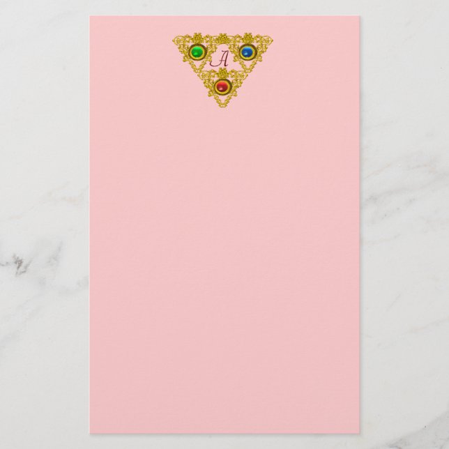 Papeterie MAGIQUE ELFIQUE TALISMAN /OR TRIANGLE rose (Devant)