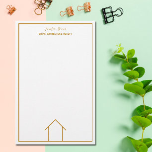 Papeterie Maison de biens immobiliers simple chic or agent i