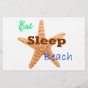Papeterie Mangez la plage de sommeil - l'affiche 8.5x5.5