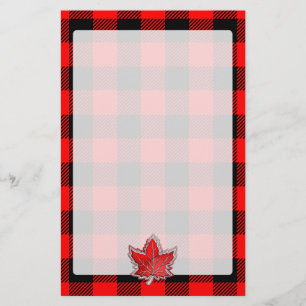 Papeterie Maple Leaf Buffalo Check Rouge Black Plaid Style