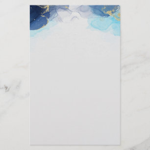 Papeterie Marbre bleu à l'aquarelle