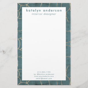 Papeterie Marbre moderne Gold Gemstone Turquoise