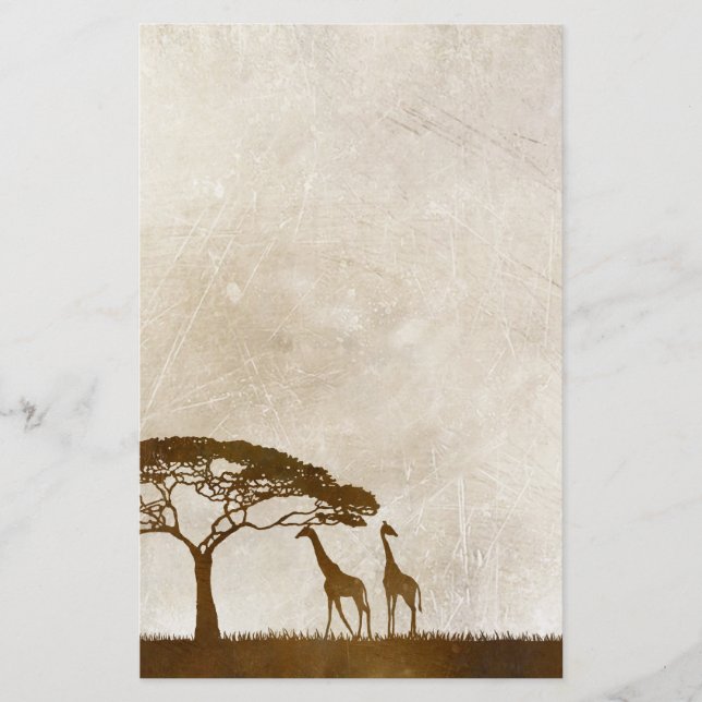 Papeterie Mariage de girafe d'Afrique Brown et ivoirienne (Devant)