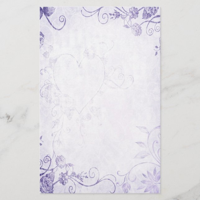 Papeterie Mariage élégant violet vintage (Devant)