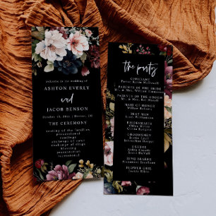 Papeterie Mariage foncée Programmes de mariage flo