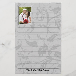 Papeterie Mariage Photo Taupe Mariage damassé Linked