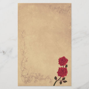 Papeterie Mariage vintage de rose rouge