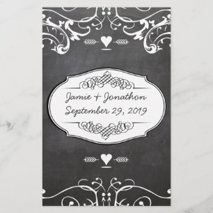 Papeterie Mariages de typographie de tableau noir