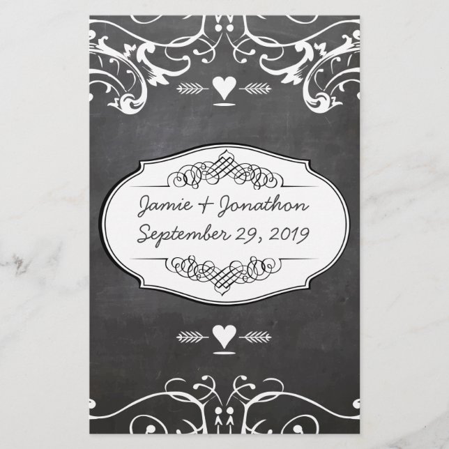 Papeterie Mariages de typographie de tableau noir (Devant)