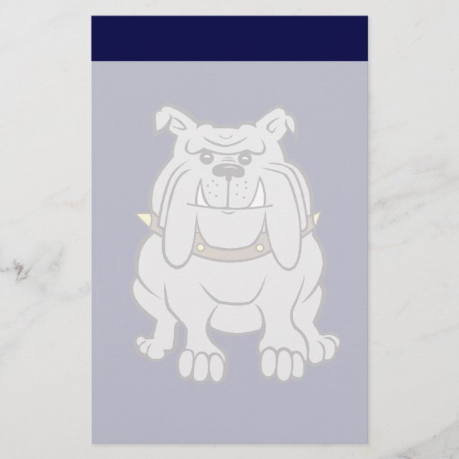 Papeterie Mascotte Bulldog sur bleu (Devant)