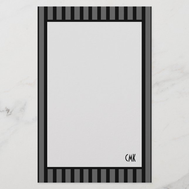 Papeterie Masculine Gris et Noir personnalisés (Devant)