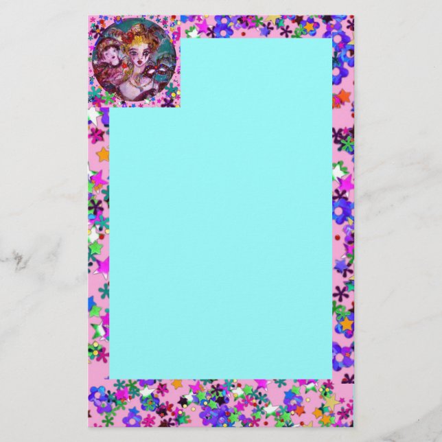 PAPETERIE MASQUES DE MASQUÉRADE VALENTINE VÉNITIENNE (Devant)