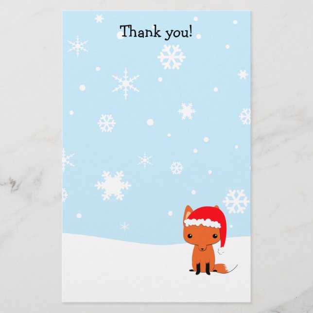 Papeterie Merci lettres renard de Noël stationnaire (Devant)
