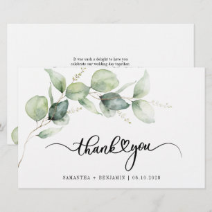 Papeterie Merci Mariage de script Eucalyptus Budget