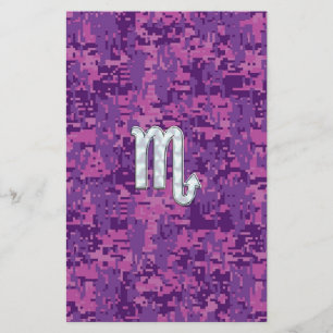 Papeterie Mère de Pearl Scorpio Zodiac Camo numérique rose