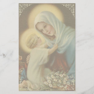 Papeterie Mère Mary de Vierge avec des marguerites de Jésu