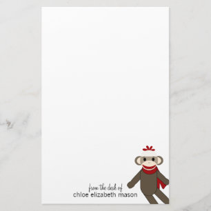 Papeterie mignonne de singe de chaussette