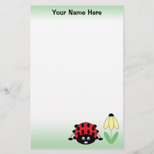 Papeterie mignonne personnalisée de coccinelle