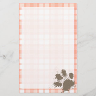 Papeterie Mignonne Plaid Orange; Drôle Chien