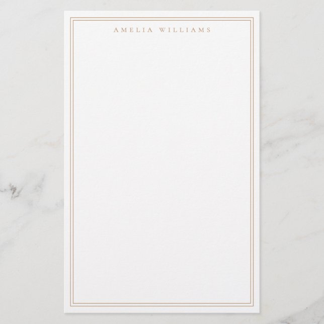 Papeterie Minimalist Tan Monogram Two Border (Devant)