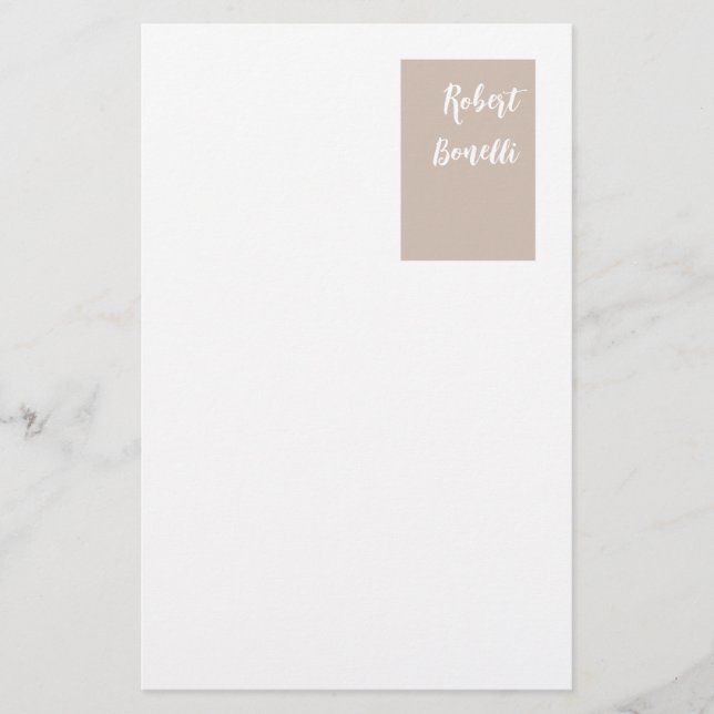 Papeterie Minimaliste Moderne Pastel Blanc Personnalisé (Devant)