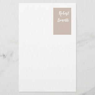 Papeterie Minimaliste Moderne Pastel Blanc Personnalisé Coul