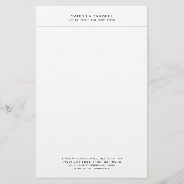 Papeterie Minimaliste Moderne Professionnel Simple (Devant)