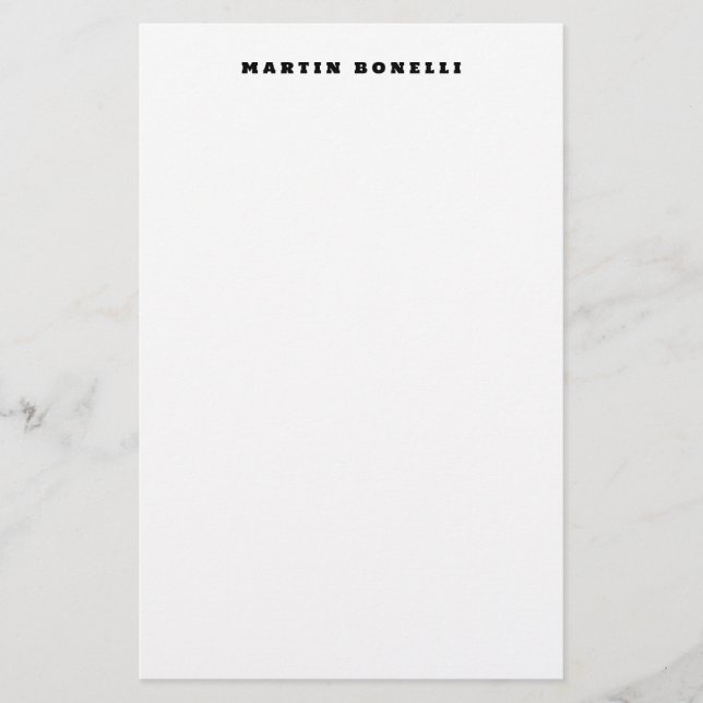 Papeterie Minimaliste Noir et Blanc Professionnel Simple (Devant)