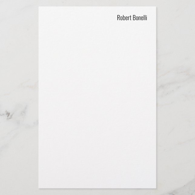 Papeterie Minimaliste Taille Standard Moderne Blanche Simple (Devant)