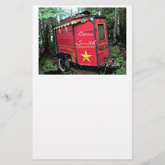 Papeterie Minuscule caravane rouge tzigane customisée (Devant)