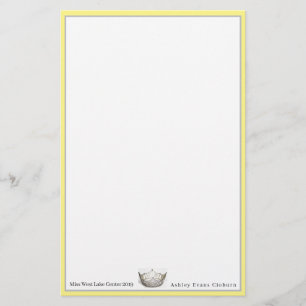 Papeterie Miss America Crown & Custom Name Feuilles de papie