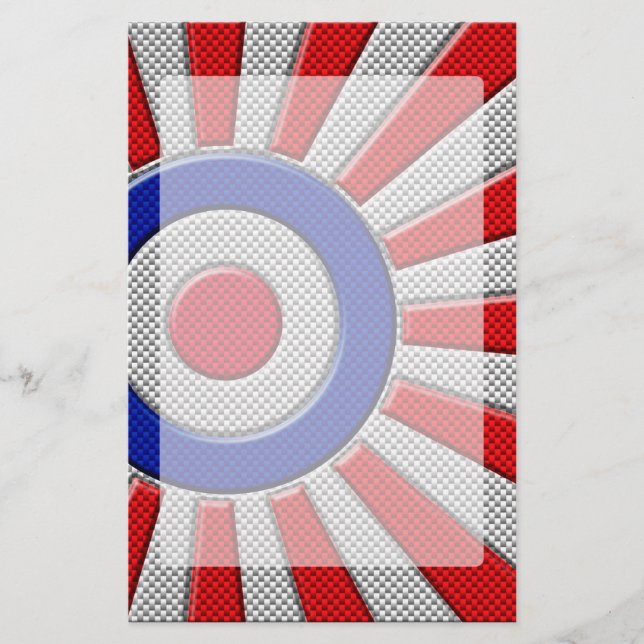 Papeterie Mod Roundel Sunburst asiatique en fibre de carbone (Devant)
