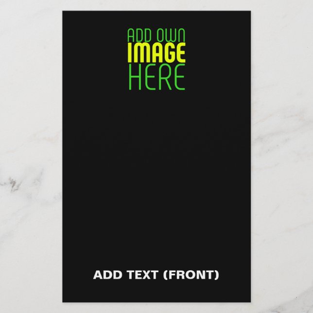 PAPETERIE MODELE DE TEXTE D'IMAGE NOIRE SIMPLE ET MODIFIABLE (Devant)