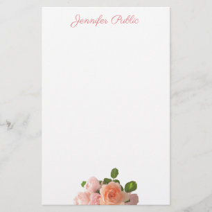 Papeterie Modèle élégant nommé manuscrit de roses