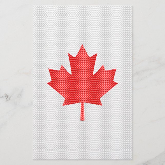 Papeterie Modèle Knit Maple Leaf Tricot Motif (Devant)