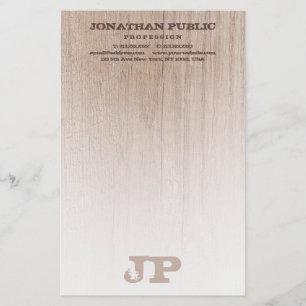 Papeterie Modèle Monogramme Brown en carton bois