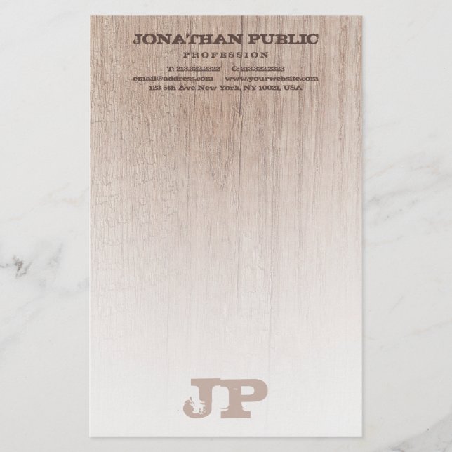 Papeterie Modèle Monogramme Brown en carton bois (Devant)
