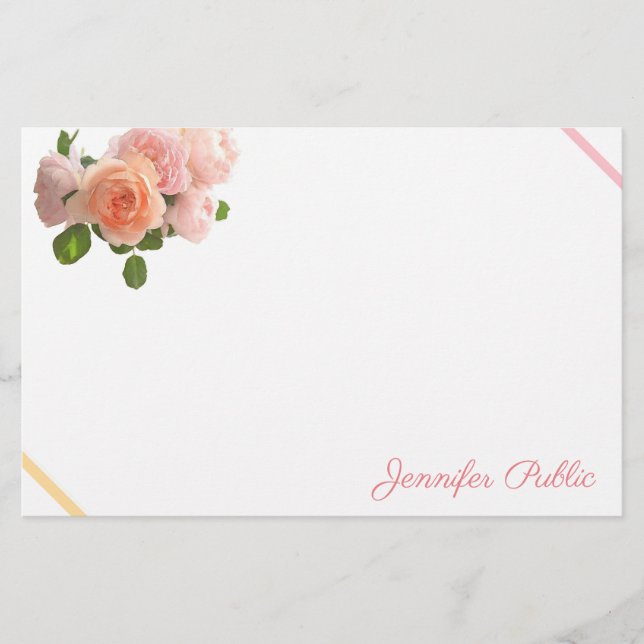 Papeterie Modèle nommé manuscrit de roses à la mode (Devant)