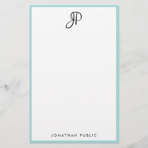 Papeterie Modèle simple décoré d'un monogramme de manuscrit
