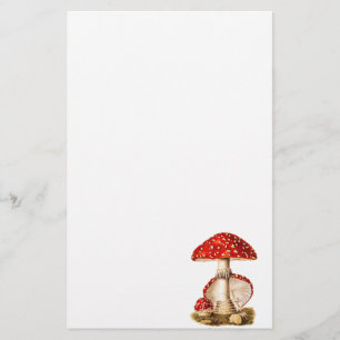 Papeterie Modèle vintage de champignons de rouge de