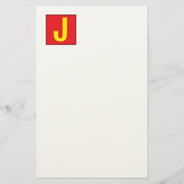Papeterie Modern Elegant Professional Monogram Red Yellow (Devant)