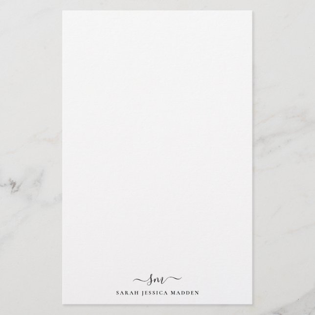 Papeterie Moderne Deux Initiale Monogramme Féminin Script Av (Devant)