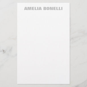Papeterie Moderne Gris Blanc Gras Minimaliste Professionnel