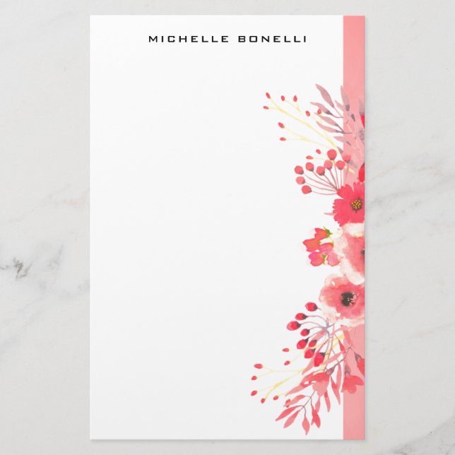 Papeterie Moderne Minimaliste Fleur Professionnelle (Devant)