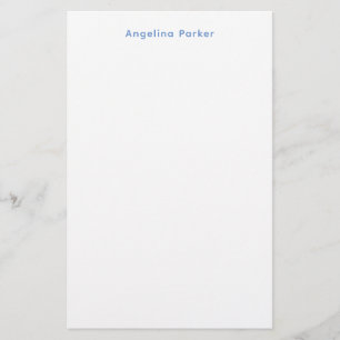 Papeterie Moderne minimaliste Plaque Bleu Simple Blanc