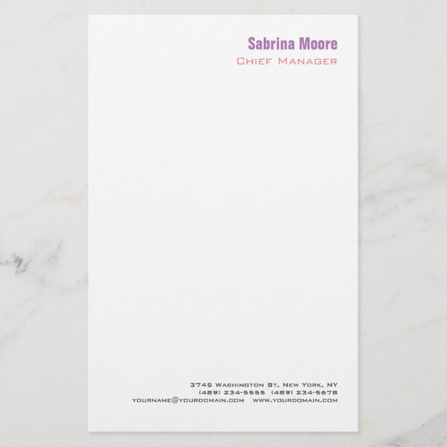 Papeterie Moderne minimaliste professionnel simple (Devant)