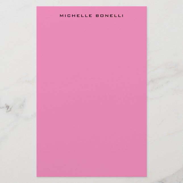 Papeterie Moderne minimaliste professionnelle rose femme (Devant)