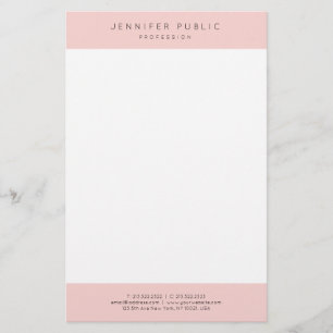 Papeterie Moderne minimaliste tendance élégante rose blanc