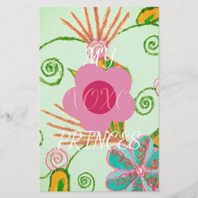 Papeterie Mon XOXO Little Princess Floral Art Design d'impre (Devant)
